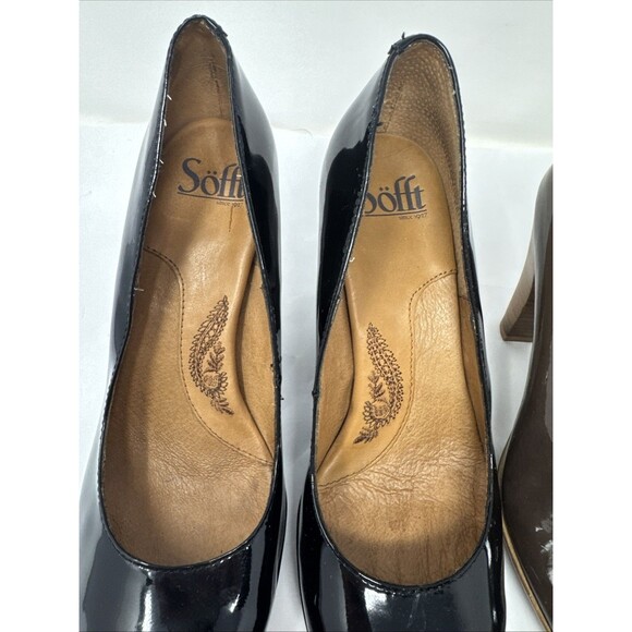 2x Sofft Lana Black & Brown Patent Leather Classic Pump Womens Size 8 M shoe - Picture 7 of 16